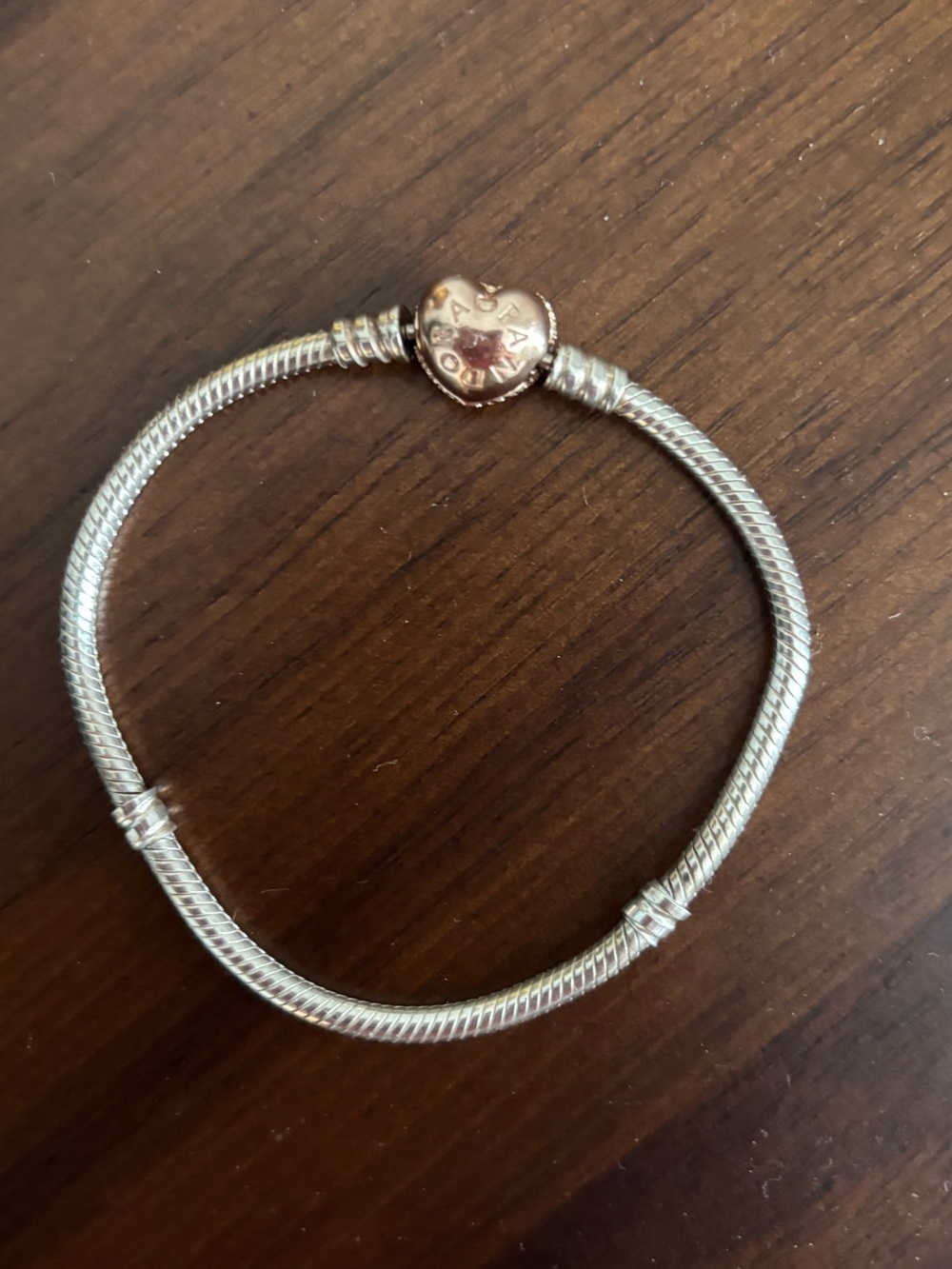 Pandora Moments Pavé Heart Clasp Snake Chain Bracelet - Picture 4 of 5